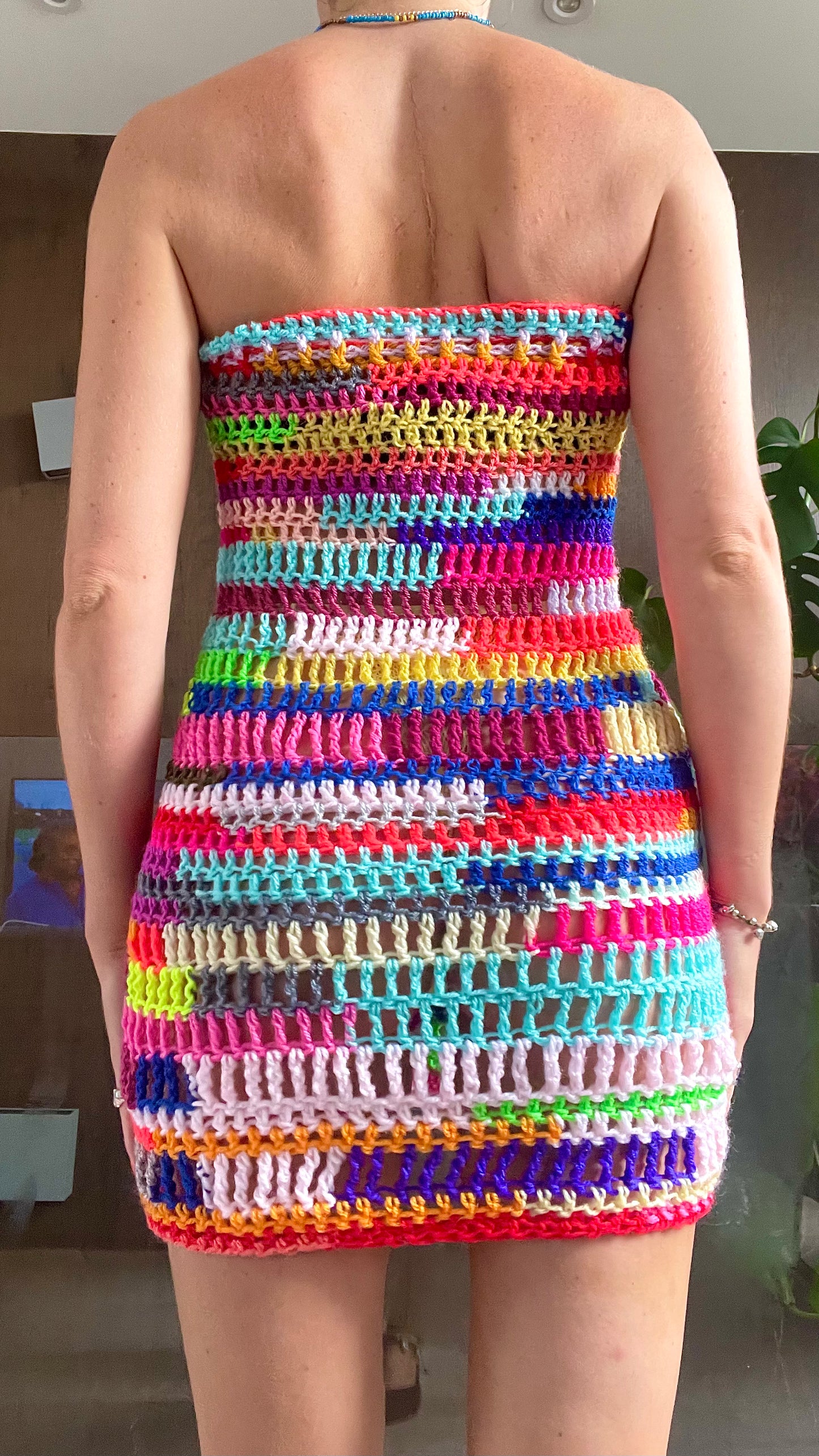 CROCHET SCRAP 2in1 DRESS~SKIRT / 1834. / (MADE TO ORDER)