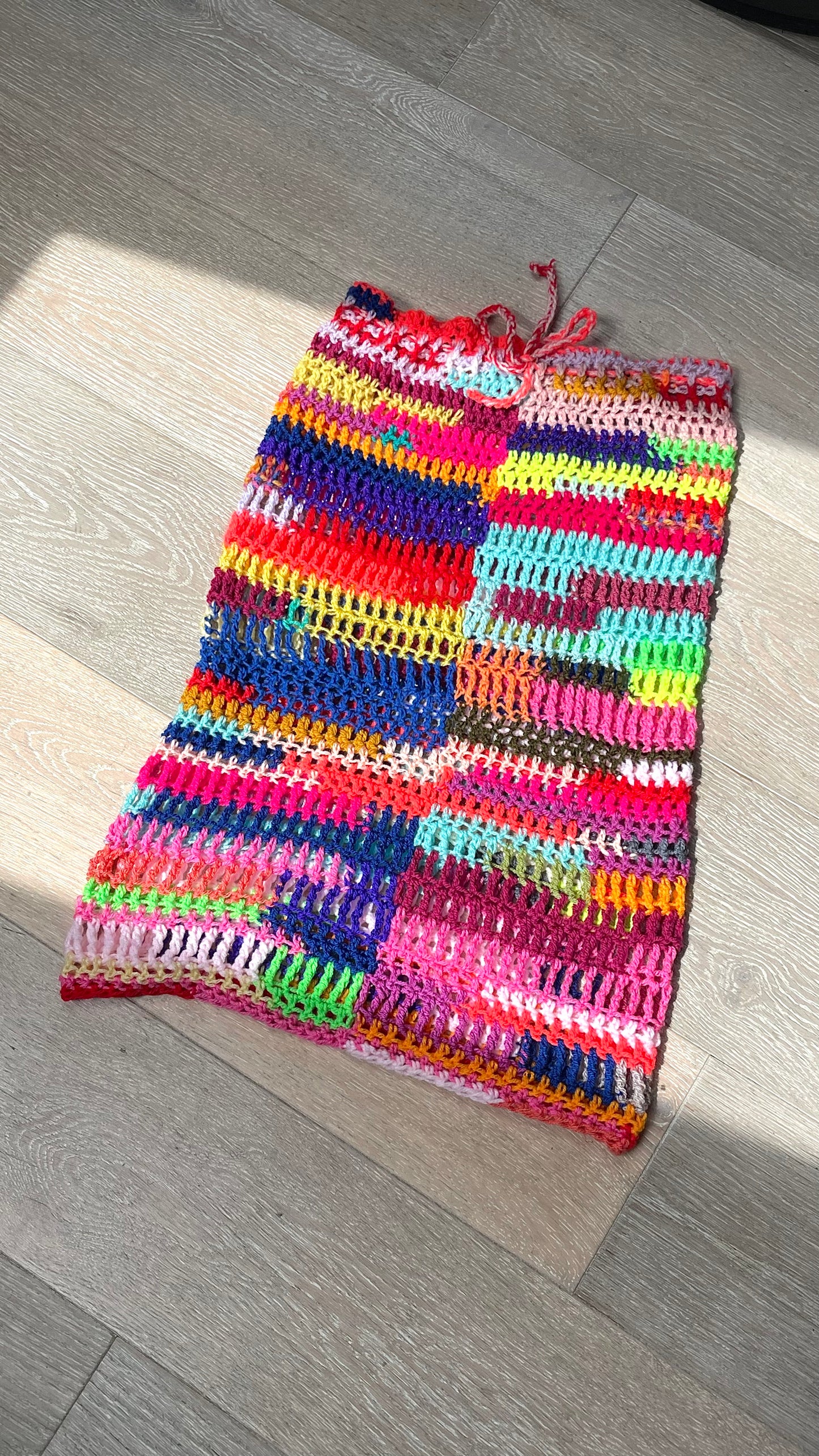 CROCHET SCRAP 2in1 DRESS~SKIRT / 1834. / (MADE TO ORDER)