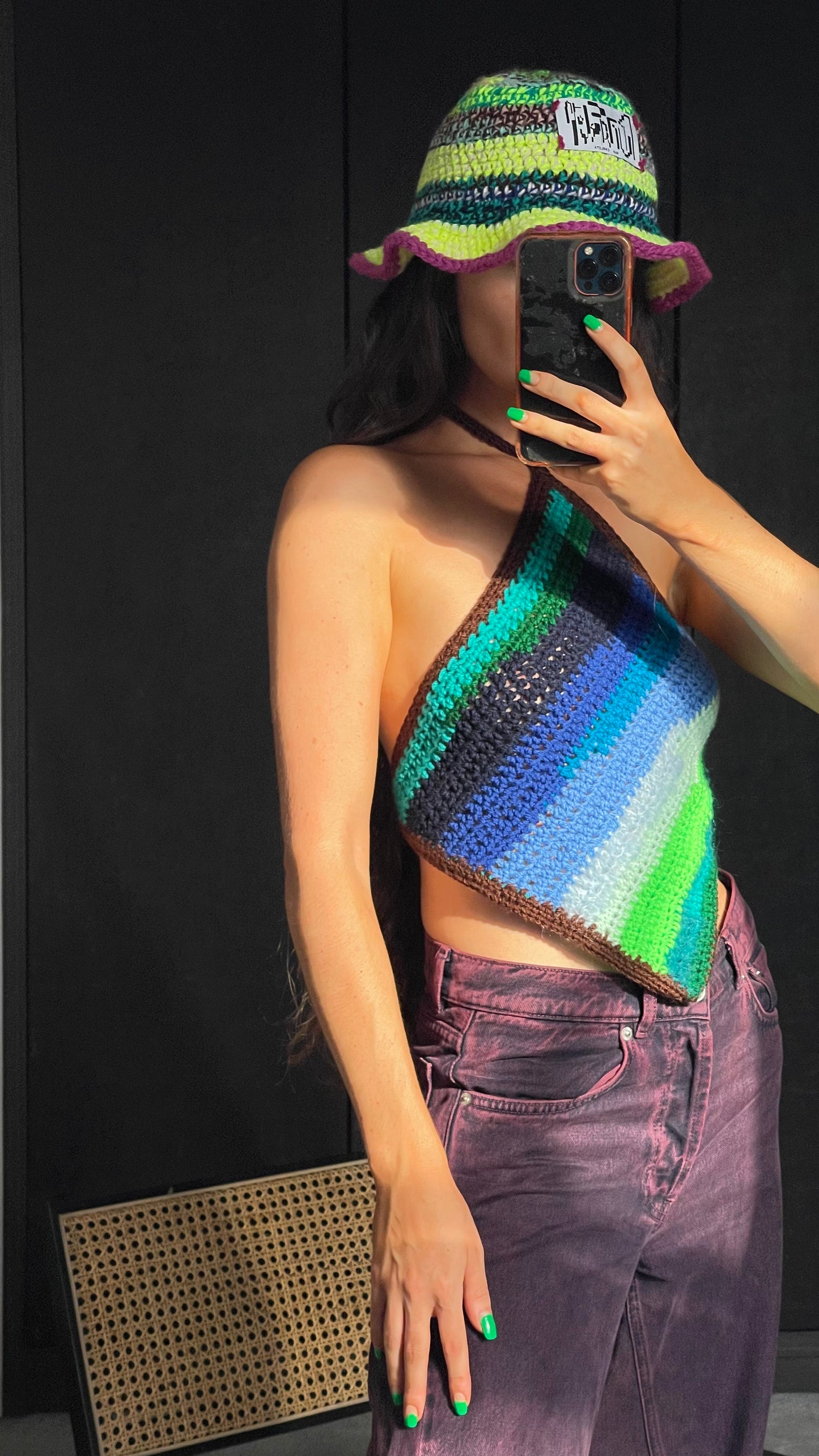 CROCHET BACKLESS TOP / 1837. (XS-S)