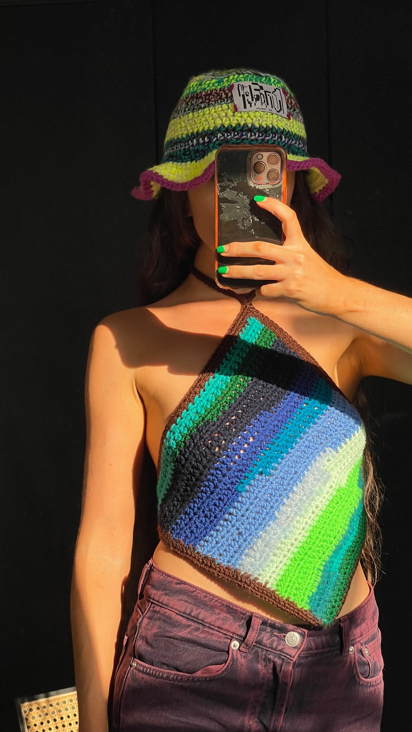 CROCHET BACKLESS TOP / 1837. (XS-S)