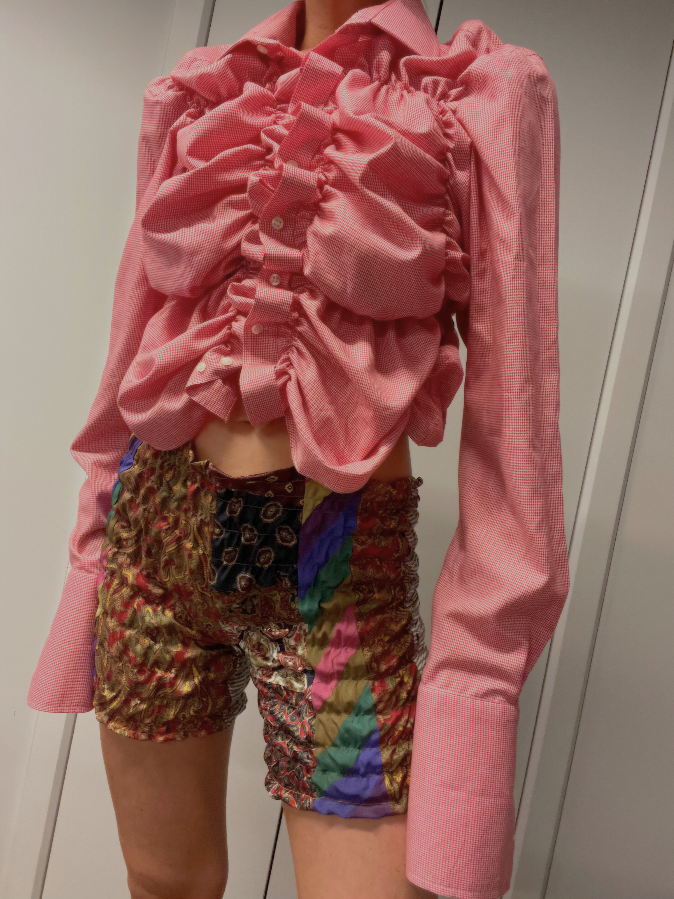 SHIRRED NECK TIE SHORTS / 2920. / XS