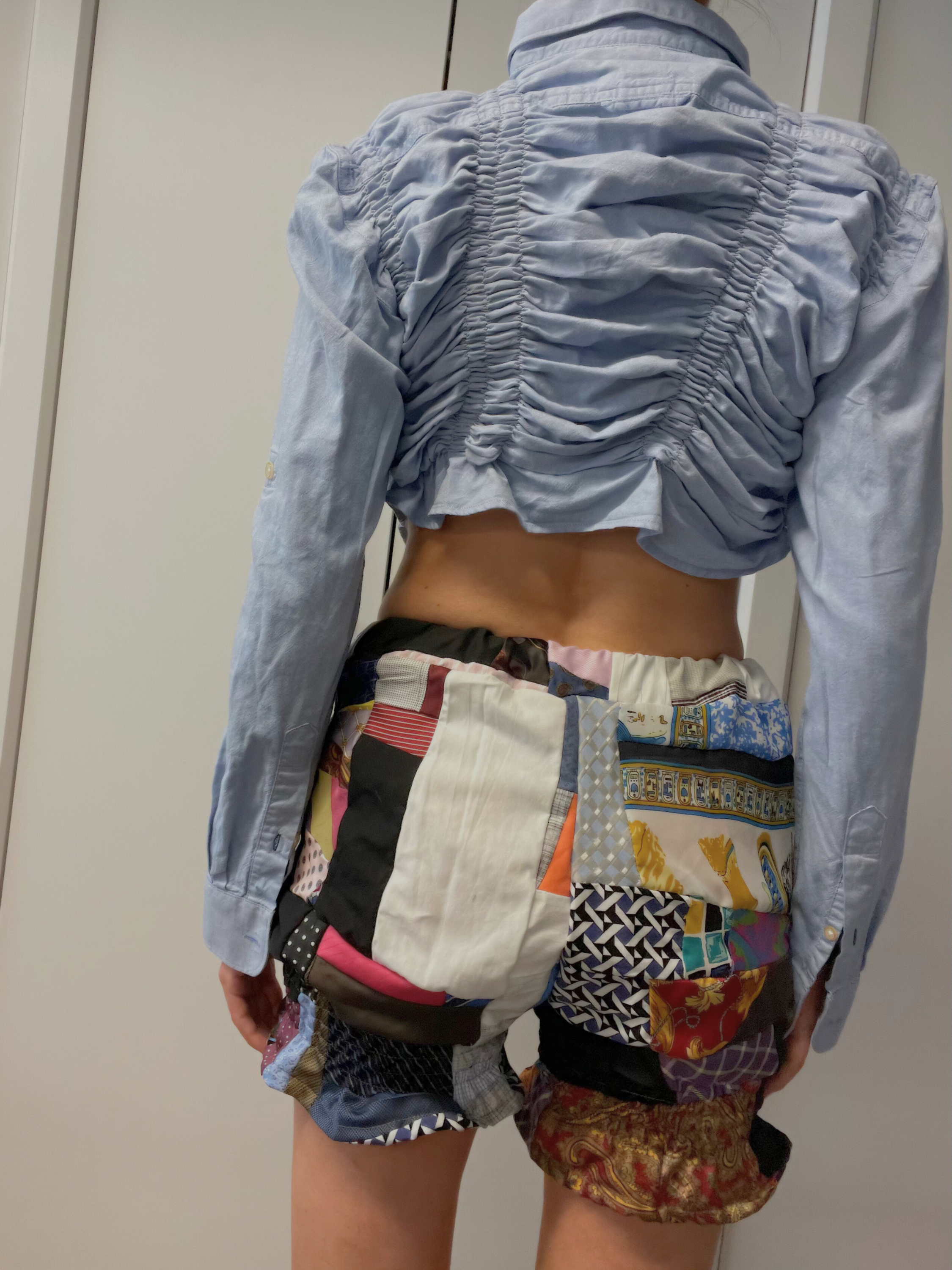 SHIRRED NECK TIE SHORTS / 2954. / S