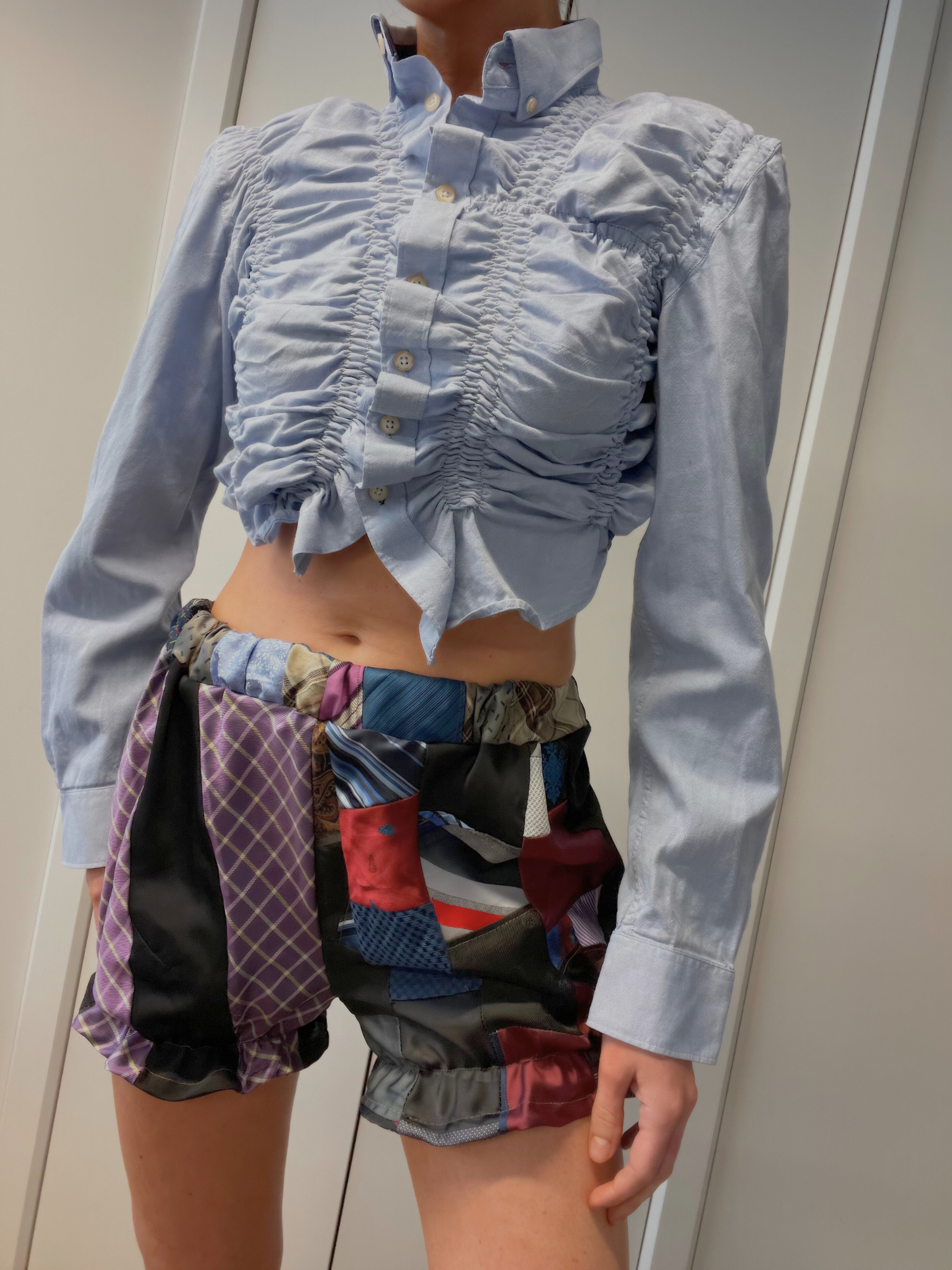 SHIRRED NECK TIE SHORTS / 2948. / S