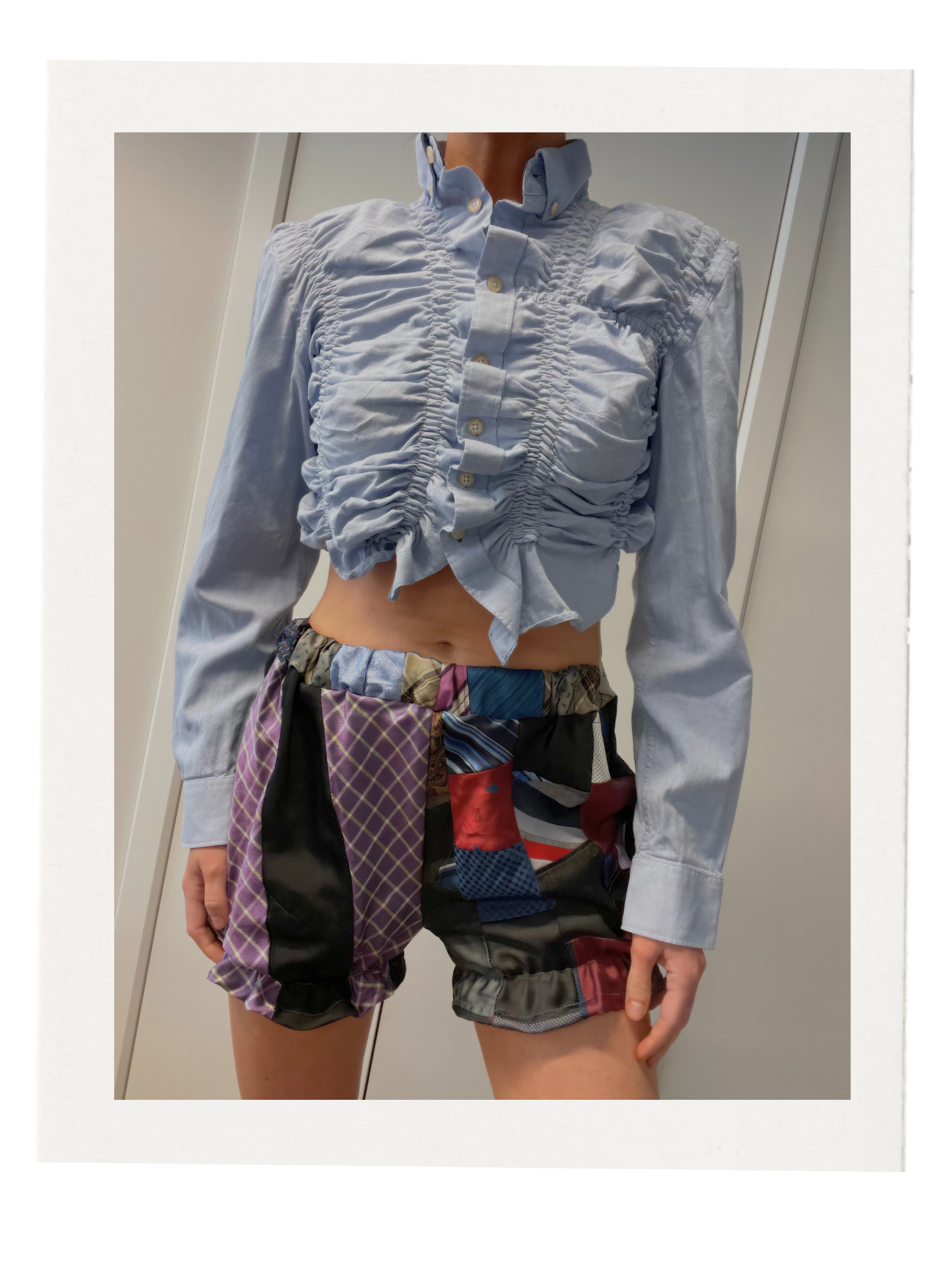 SHIRRED NECK TIE SHORTS / 2948. / S