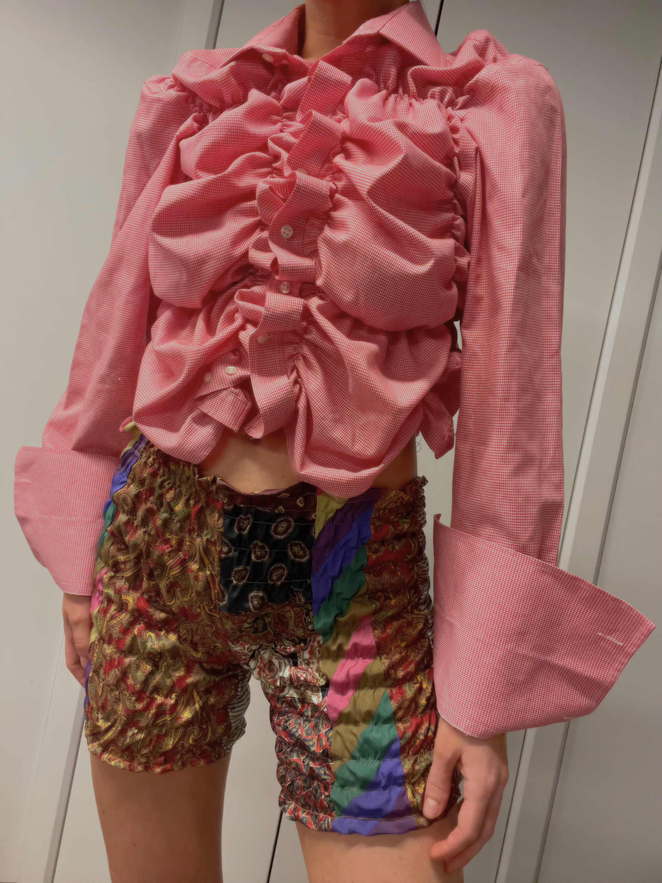 SHIRRED NECK TIE SHORTS / 2920. / XS