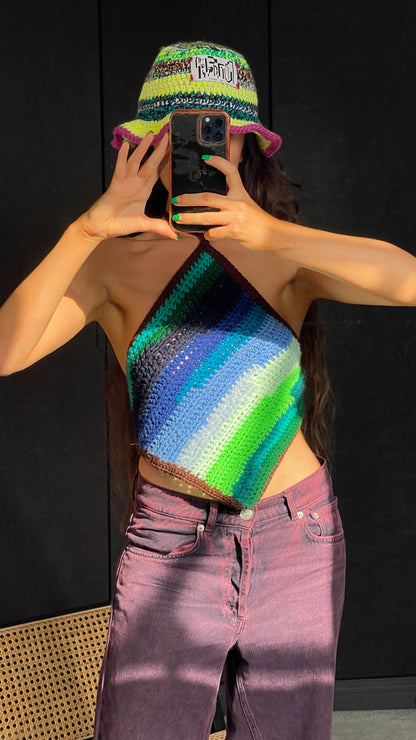 CROCHET BACKLESS TOP / 1837. (XS-S)