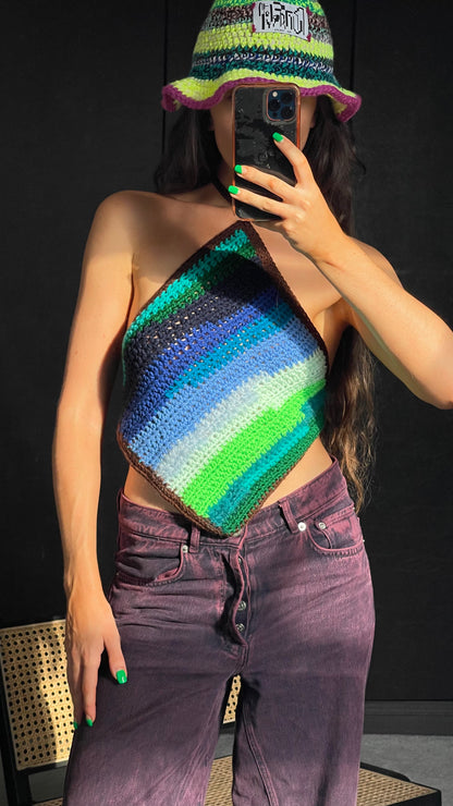 CROCHET BACKLESS TOP / 1837. (XS-S)